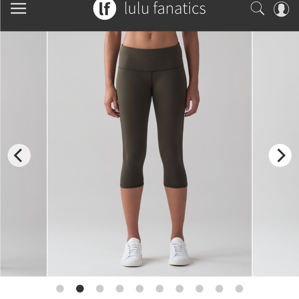 Lululemon Reveal Crop (15") - Dark Olive